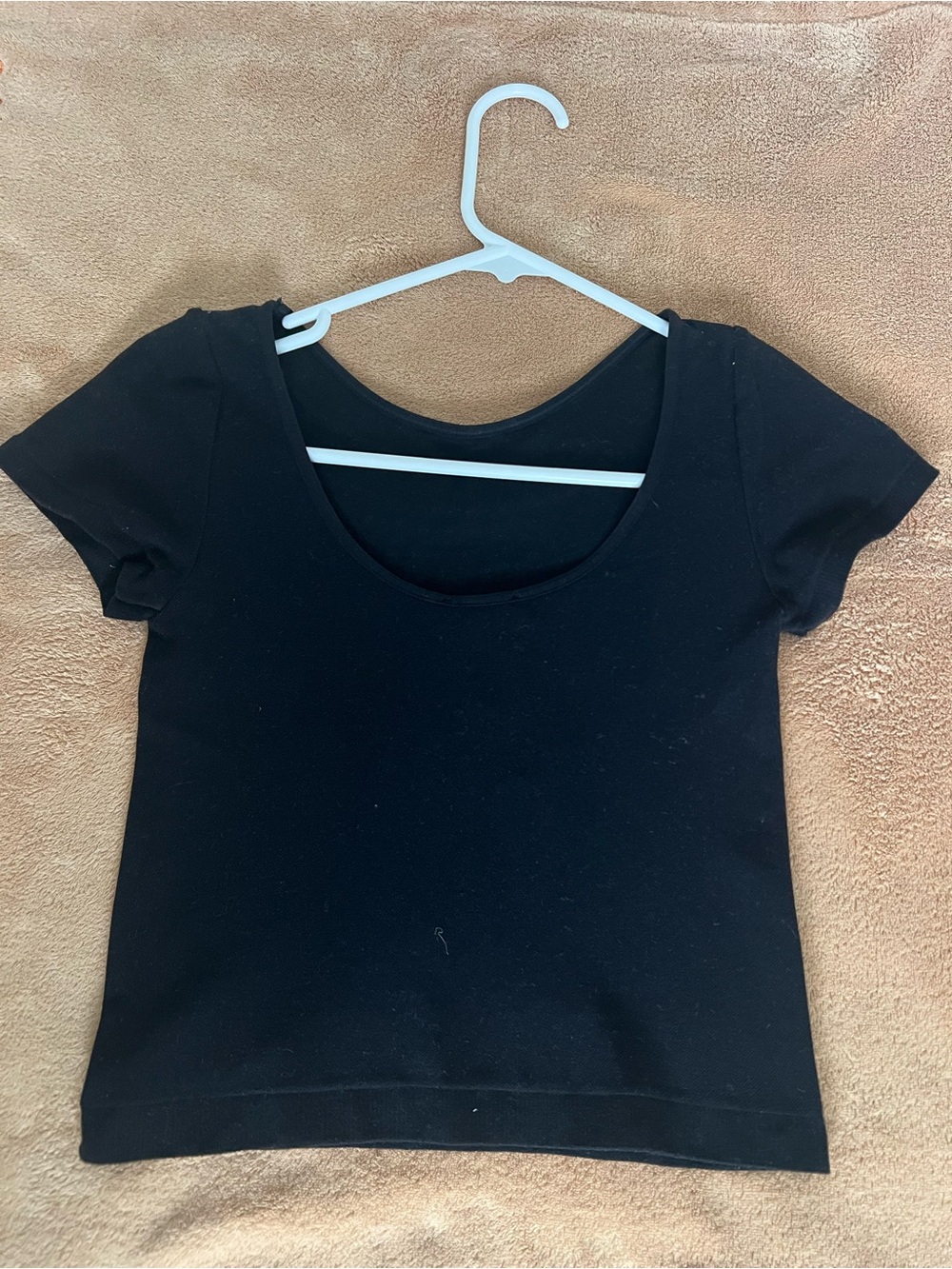 bebe Black Crop Top with Silver Stud Embellishment - Picture 5 of 6